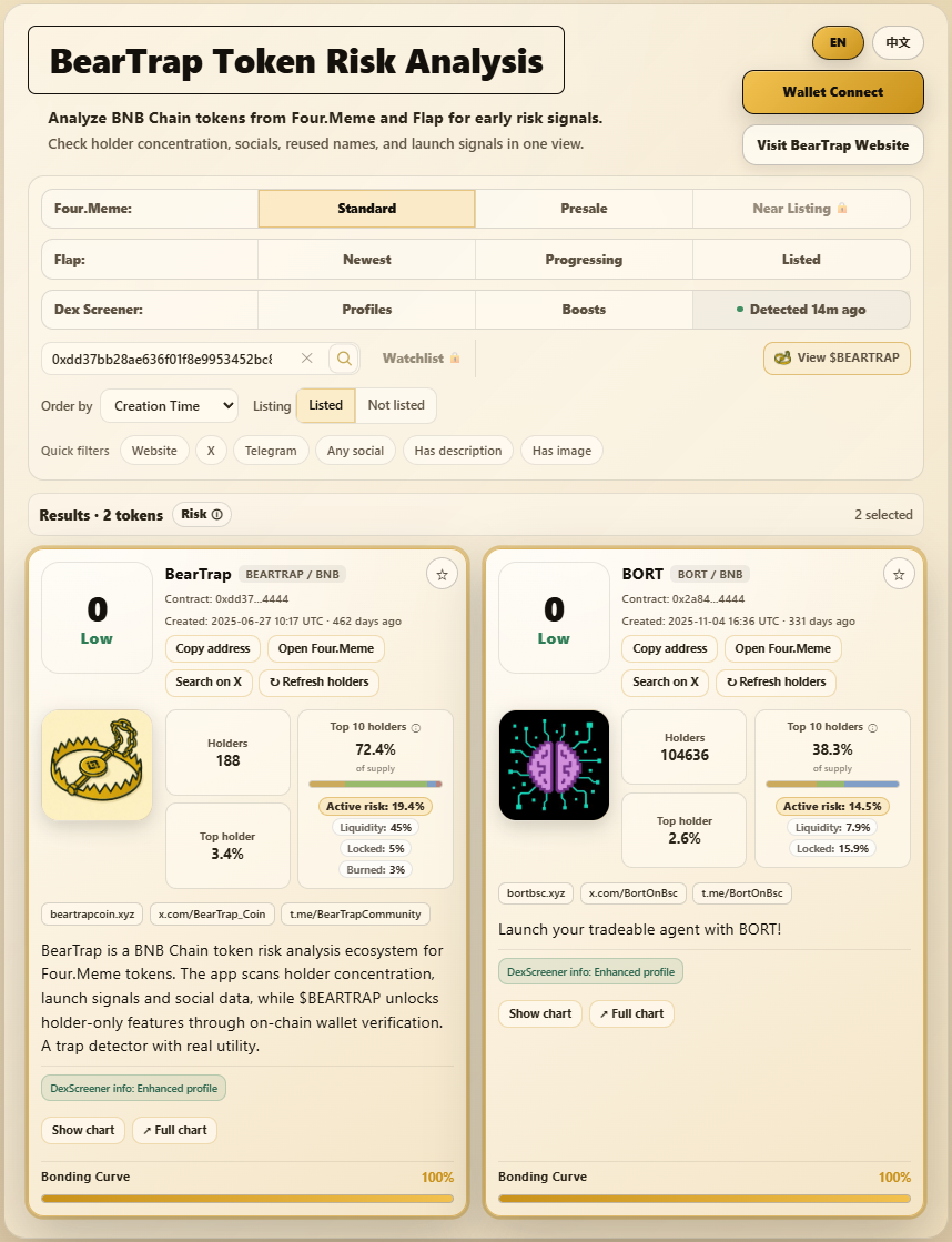 BearTrap Risk Analyzer app preview